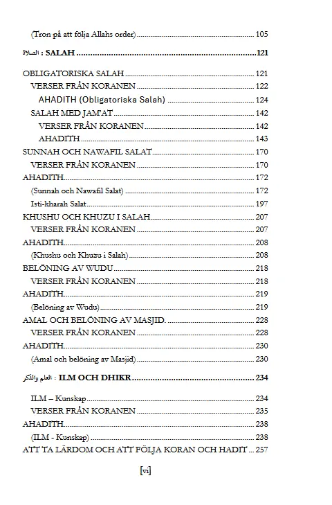 Muntakhab Ahadith Swedish Edition book chapters and topics detail 2