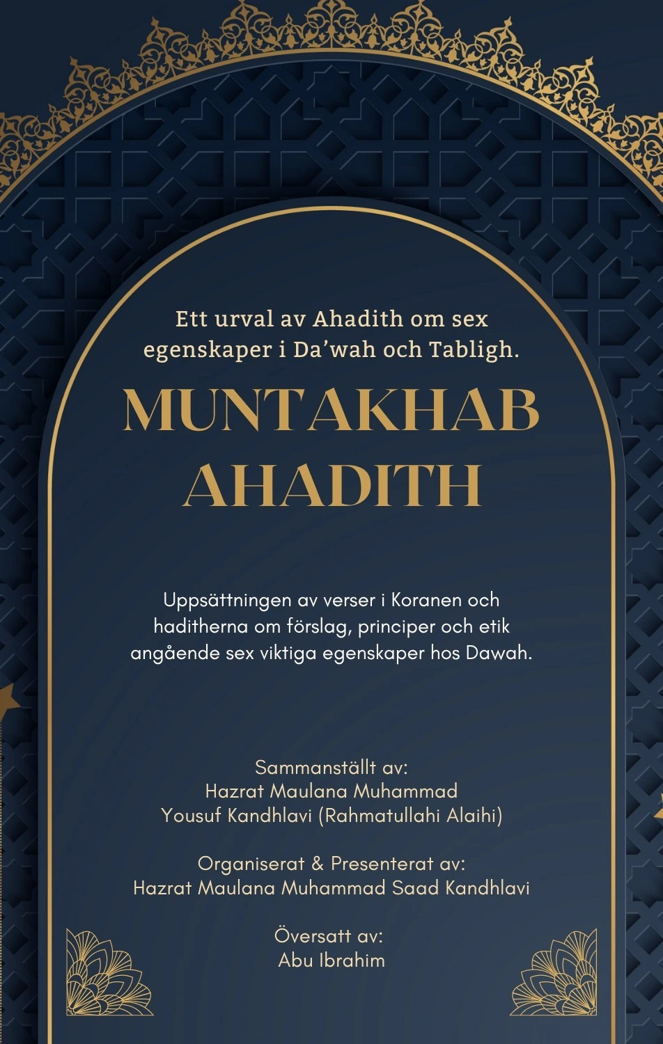 Muntakhab Ahadith Swedish Edition book cover